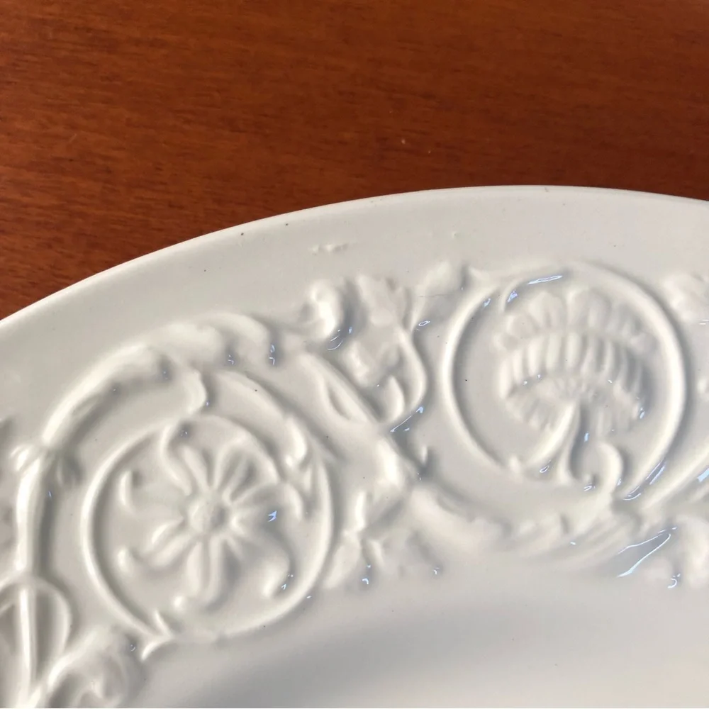 Two Wedgwood Patrician Ivory Dinner Plates-Vintage